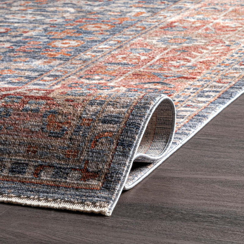 World Menagerie Brickley Oriental Blue/Orange Area Rug & Reviews Wayfair